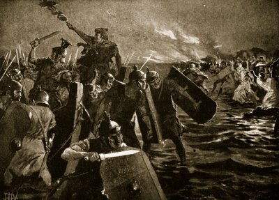 De Romeinse aanval op Anglesey door John Harris Valda