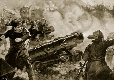 Het beleg van Constantinopel door de Turken, illustratie uit 