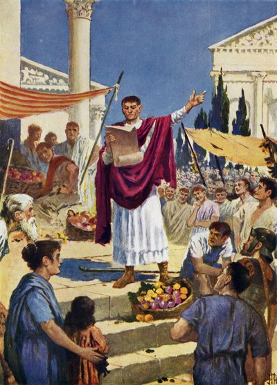 De afkondiging van het Edict van Milaan, 313 na Christus door John Harris Valda