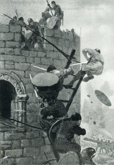 Het beleg van Carmarthen Kasteel door John Harris Valda
