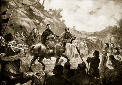 De intocht van Willem de Veroveraar in Wales door John Harris Valda