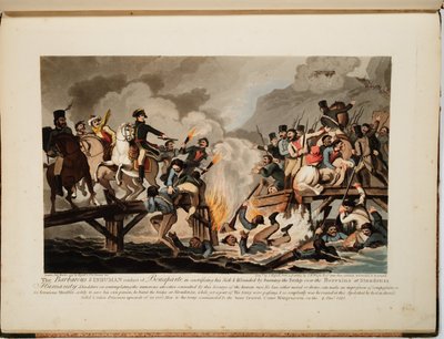 Frans leger steekt de Berezina over in november 1812 door John Hassell