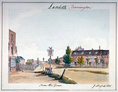 Uitzicht op Kennington, Lambeth, Londen, 1825 door John Hassell
