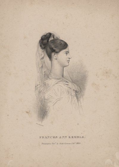 Frances Ann Kemble, litho door Childs und Inman door John Hayter
