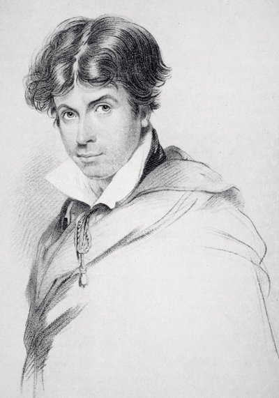 James Henry Leigh Hunt (1784-1859) op 44-jarige leeftijd, gegraveerd door Henri Meyer (1844-99) uit 