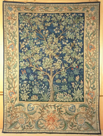 Boom Portiere wandtapijt, gemaakt voor William Morris & Co., ca. 1909 door John Henry Dearle