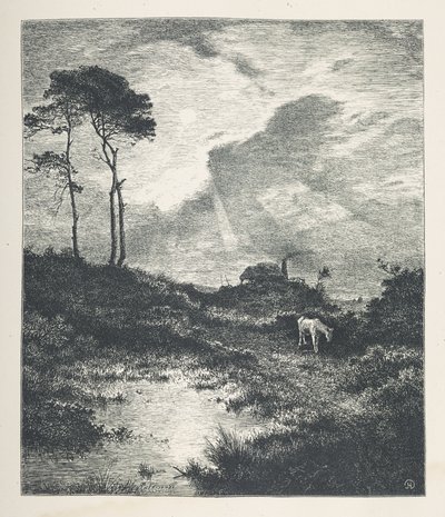 Plaat 15. Een pastorale scène. Nature Pictures. A series of thirty original illustrations drawn on wood by J. H. Dell, and engraved by R. Paterson door John Henry Dell