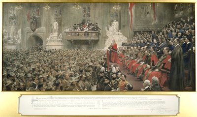 De City Imperial Volunteers in Guildhall, Londen, 1900 door John Henry Frederick Bacon