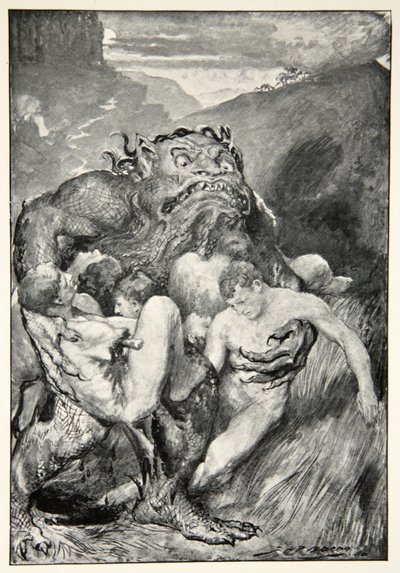 De demon van het kwaad, met zijn woeste vraatzucht, greep hen gretig, uit 