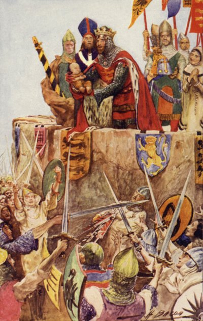 Eduard I van Engeland investeert zijn pasgeboren zoon als de eerste Prins van Wales, 1301 door John Henry Frederick after Bacon