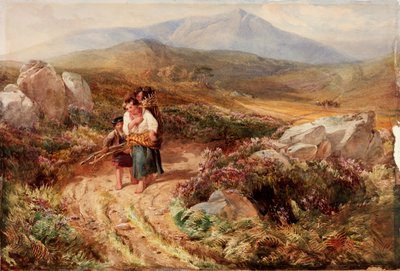 Landschap met houtdragers door John Henry Mole