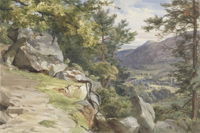 Uitzicht op Craig-y-Barns, Dunkeld, Kijkend naar het Zuiden, 1855 door John Henry Mole