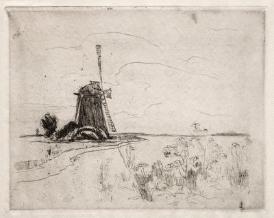 Molen en onkruid, Nederland door John Henry Twachtman