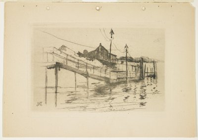 Het Oude Tolhuis in Bridgeport (Kleine plaat), 1888-1889 door John Henry Twachtman