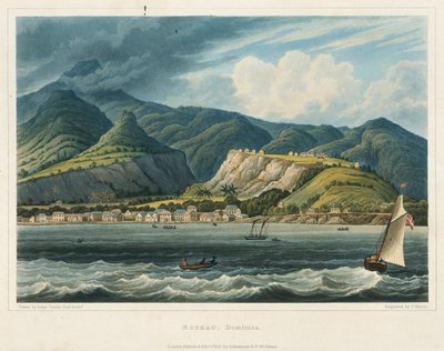 De stad Roseau, Dominique (Caraïben) door John Herbert Caddy