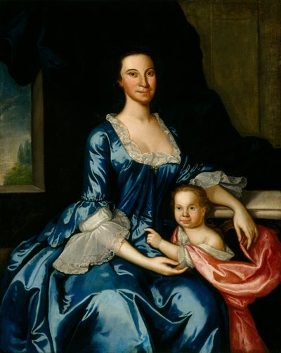 Portret van mevrouw Matthew Tilghman en haar dochter, Anna Maria door John Hesselius