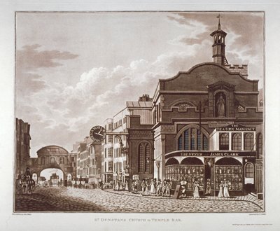 Fleet Street van St Dunstan in the West tot Temple Bar, City of London door John Hickin