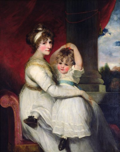 Georgina, Gravin van Bathurst en haar zoon door John Hoppner