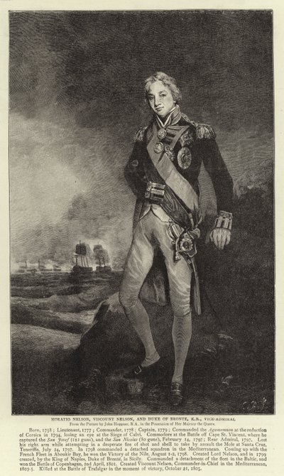 Horatio Nelson, Burggraaf Nelson, en Hertog van Bronte, KB, Vice-Admiraal door John Hoppner
