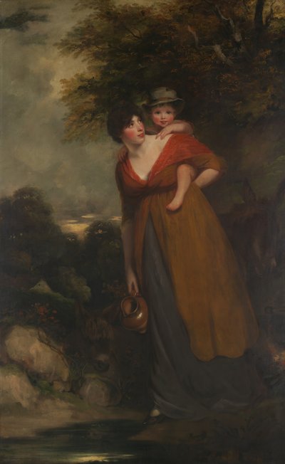 Mevrouw Richard Brinsley Sheridan Hester Jane Ogle en haar zoon door John Hoppner