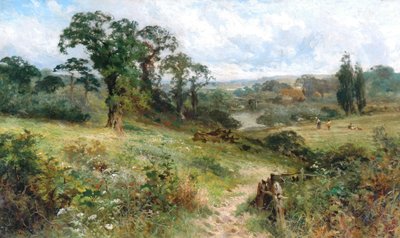 Shiplake aan de Theems vanaf Wargrave Hills door John Horace Hooper