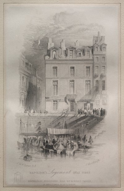 Napoleons Logement, Quai Conti, 1835 door John Horsburgh