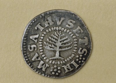 Pine Tree Shilling, 1667-1682 (zilver) door John Hull