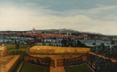 Een Uitzicht op Worcester vanuit het Oosten, ca. 1750 door John I Harris
