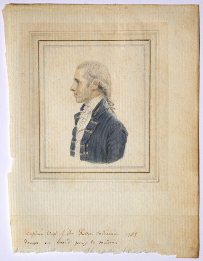 Portret van Sir Captain West van de Dutton Indiaman, 1785 door John I. smart