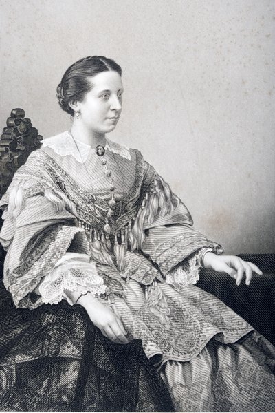 Clara Novello (1818-1908) gegraveerd door D.J. Pound van een foto, uit 