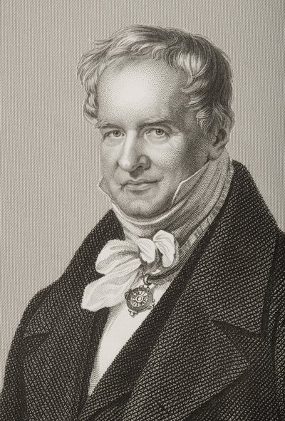 Friedrich Heinrich Alexander Humboldt (1769-1859), Baron von Humboldt, gegraveerd door D.J. Pound van een foto, uit The Drawing-Room of Eminent Personages, Volume 2, gepubliceerd in Londen, 1860 door John Jabez Edwin Paisley Mayall