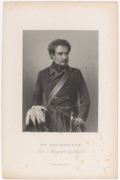 Generaal Lord Clyde, G.C.B., circa 1856 door John Jabez Edwin Paisley Mayall