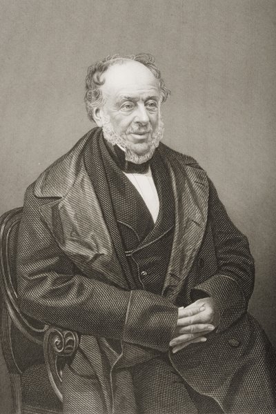 James Brownlow William Gascoigne-Cecil (1791-1868) 2e Markies van Salisbury, gegraveerd door D.J. Pound van een foto, uit The Drawing-Room of Eminent Personages, Volume 2, gepubliceerd in Londen, 1860 door John Jabez Edwin Paisley Mayall