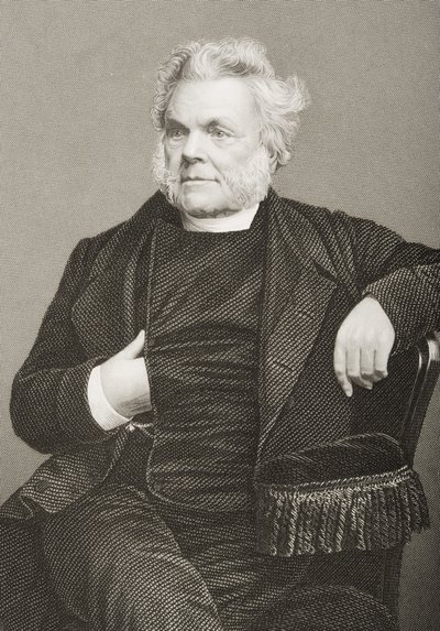 John Angell James (1785-1859) gegraveerd door D.J. Pound van een foto, uit 