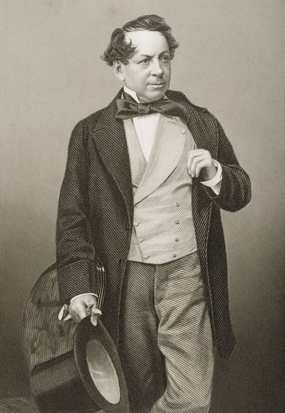 John Baldwin Buckstone (1802-79) gegraveerd door D.J. Pound van een foto, uit 