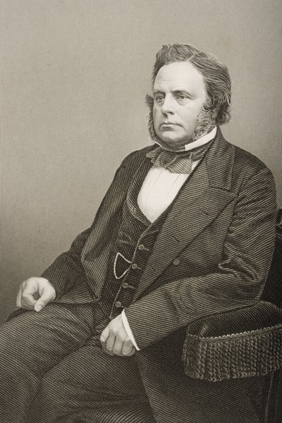 John Bright (1811-89) gegraveerd door D.J. Pound van een foto, uit 