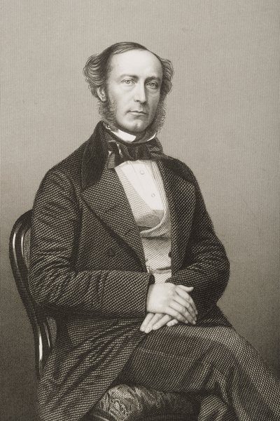 John Walter (1818-94) gegraveerd door D.J. Pound van een foto, uit 