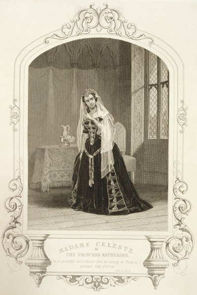 Madame Celeste als de Prinses Katherine, Act V Scene 2 van 