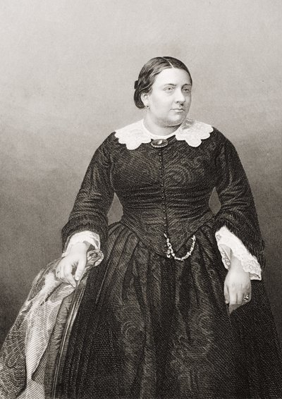 Madame Marietta Alboni (1824-94) gegraveerd door D.J. Pound van een foto, uit The Drawing-Room of Eminent Personages, Volume 2, gepubliceerd in Londen, 1860 door John Jabez Edwin Paisley Mayall