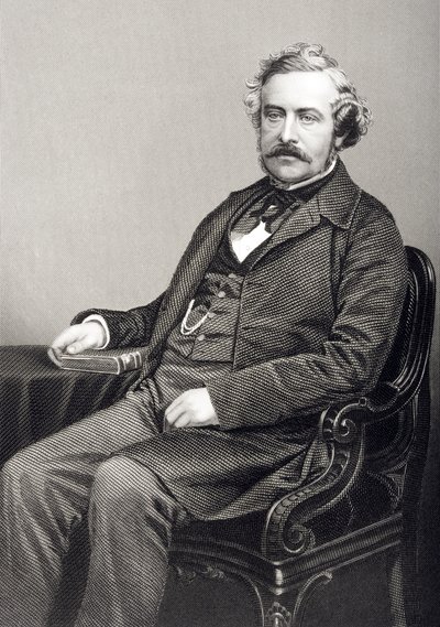 Martin Farquhar Tupper (1810-89) gegraveerd door D.J. Pound van een foto, uit 