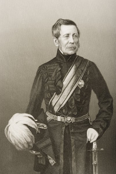 Sir John Fox Burgoyne (1782-1871) gegraveerd door D.J. Pound van een foto, uit 