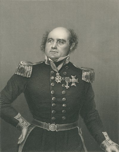 Sir John Franklin gegraveerd door D.J. Pound van een foto, uit 