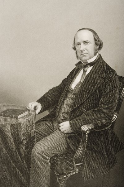 Thomas Wright (1810-77) gegraveerd door D.J. Pound van een foto, uit 