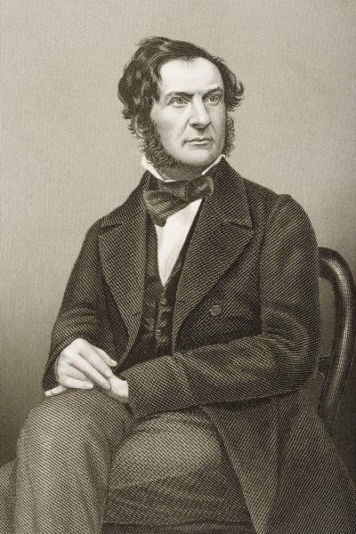 William Ewart Gladstone (1809-98) gegraveerd door D.J. Pound van een foto, uit 