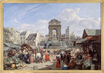 De Markt en de Fontein van de Onschuldigen door John James Chalon