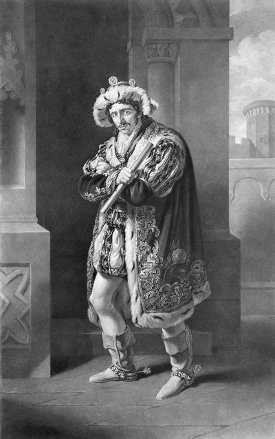 Edmund Kean in Richard de Derde, Act IV, Scene IV, door William Shakespeare door John James Halls