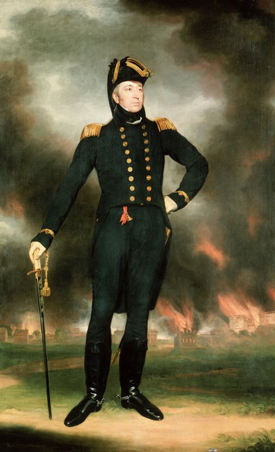 Vice-admiraal Sir George Cockburn (1772-1853), ca. 1817 door John James Halls