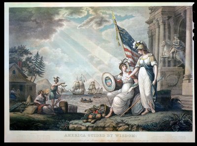 Amerika Geleid Door Wijsheid, 1815 gegraveerd door Benjamin Tanner (1775-1848) door John James after Barralet