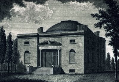 Pennsylvania Academy of Fine Arts, gegraveerd door Benjamin Tanner (1775-1848), c.1820 door John James after Barralet