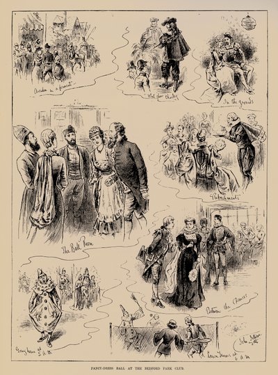 Verkleedbal in de Bedford Park Club door John Jellicoe